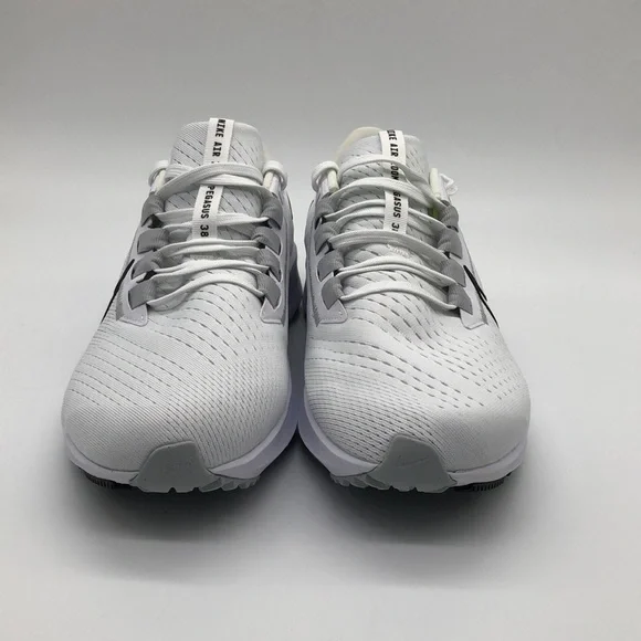 Nike Air Zoom Pegasus 38 Shoes Men's White Black (CW7356-100) - Picture 2 of 5